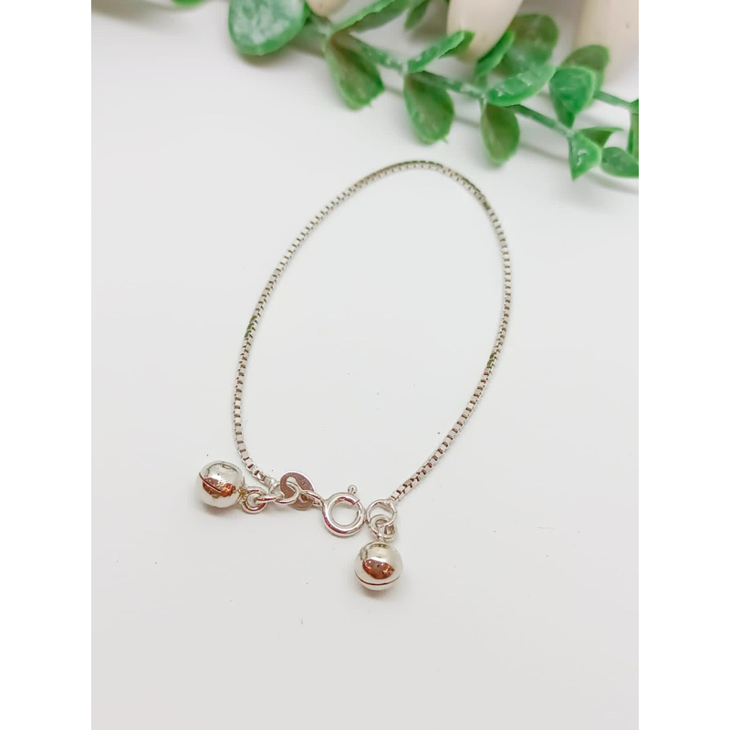 Gelang model itali silver lonceng perak 925 asli