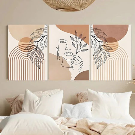 Lukisan Dinding Abstrak INS Eropa Dekorasi Artistik Kamar Tidur Ruang Tamu Wanita Daun Minimalis