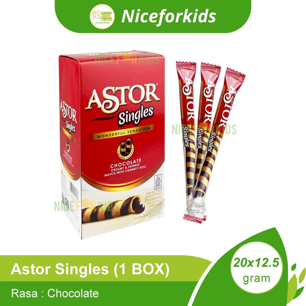 

Astor Singles Chocolate Box Isi 20x12.5gr / Cemilan Astor Renyah