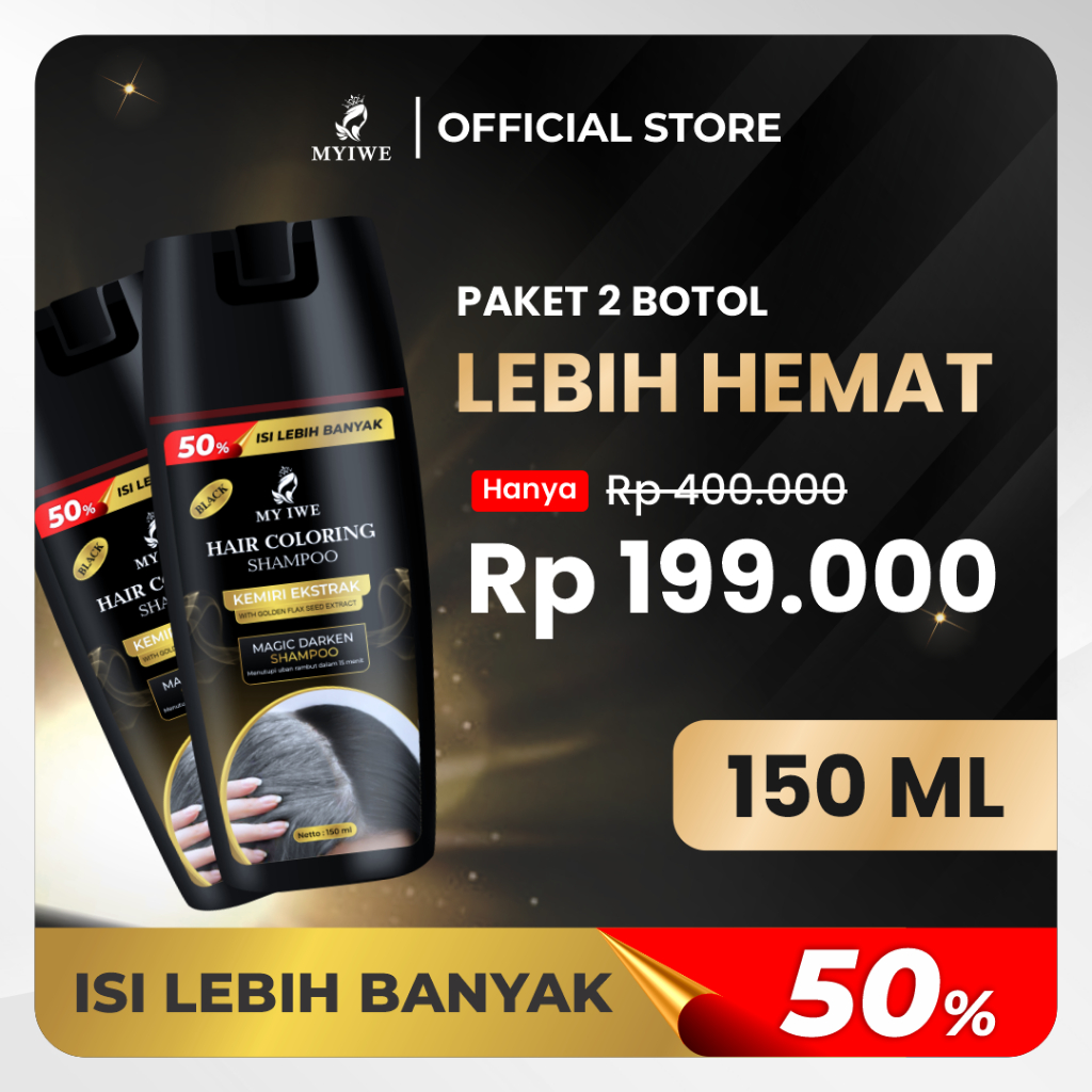 Myiwe Hair Coloring Shampo Penghitam Uban Menghentikan Uban