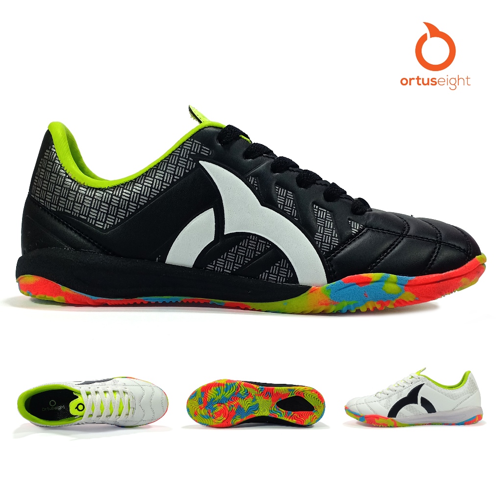 Sepatu Futsal Ortus Eight Jogosala Rampage V2 Crusher Warna Hitam Hijau Putih Bbs Olahraga