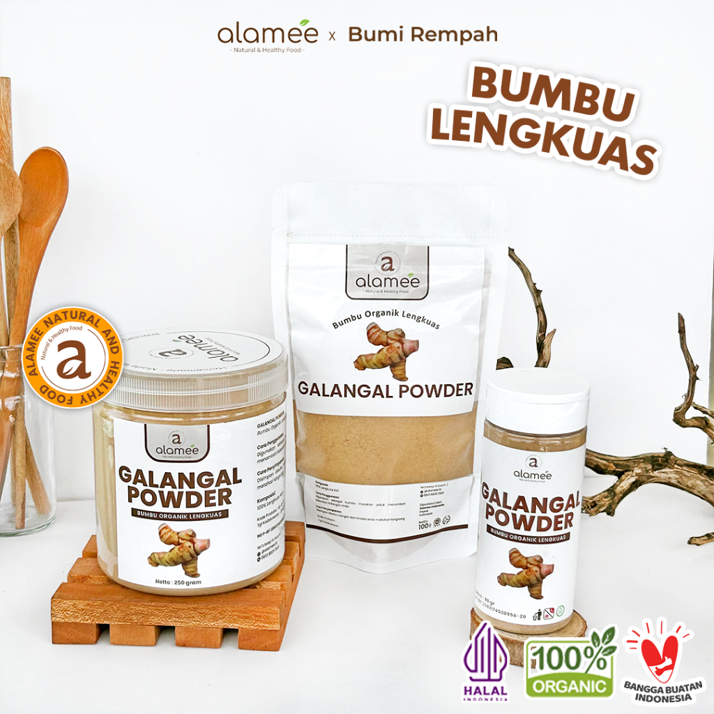 

ALAMEE Lengkuas Bubuk Asli Galangal Seasoning Powder Tanpa Campuran Bumbu Masak Dapur Organik 250g