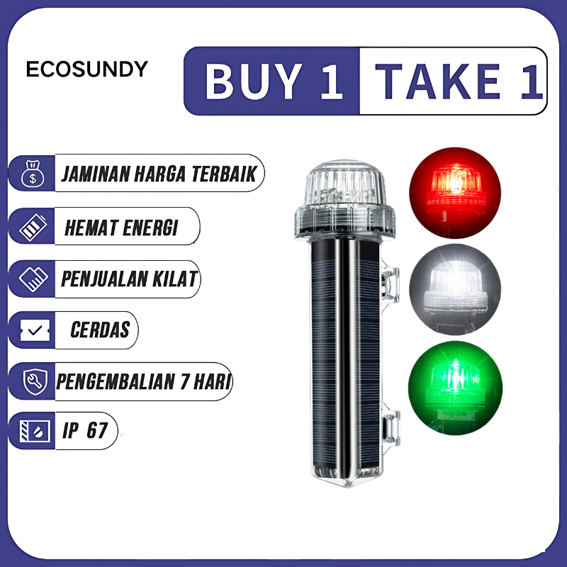 Laut Lampu peringatan malam tahan air Lampu torpedo bertenaga surya Lampu sorot web Sinyal LED lampu