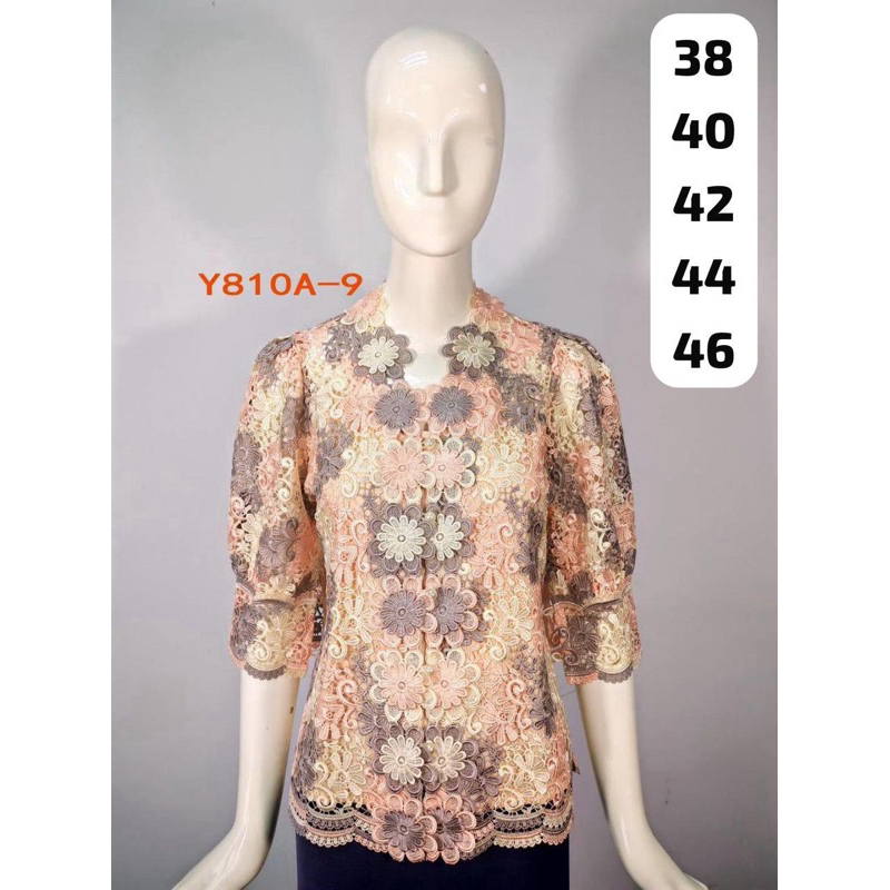 ATASAN BLOUSE BROKAT PINK BUTIK BOUTIQUE  CASUAL WEAR MADE IN THAILAND BANGKOK PINK BUTIK SULTAN