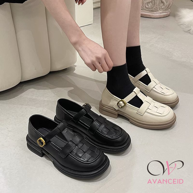 HOT big promo avanceid 1909 loafers sepatu sneakers wanita kerja docmart hitam