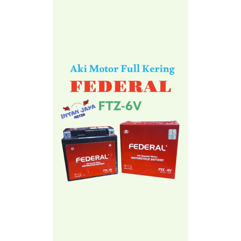 1 PCS FEDERAL AKI MOTOR FULL KERING FTZ-6V AKI MOTOR MURAH GTZ6V AKI MOTOR FULL KERING GTZ6V GTZ-6V 