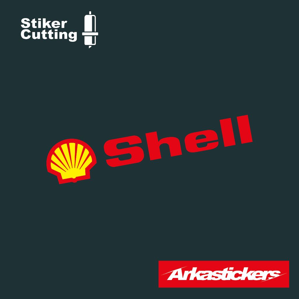 Stiker Cutting SHELL untuk Motor Mobil Helm dll bisa menyala apabila terkena cahaya - Stiker SHELL