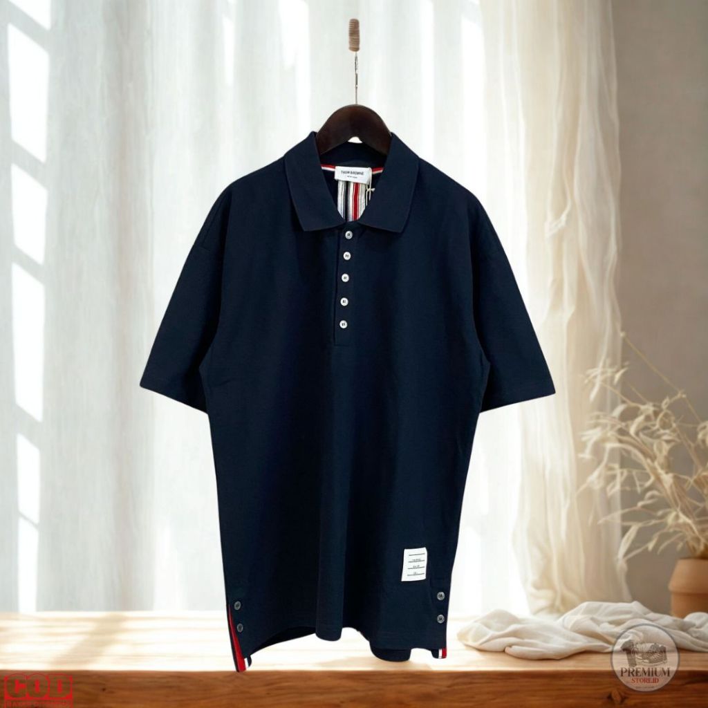 Kaos Polo Pria Import Premium Lengan Pendek Desain Stripe Belakang | Size S-XXL