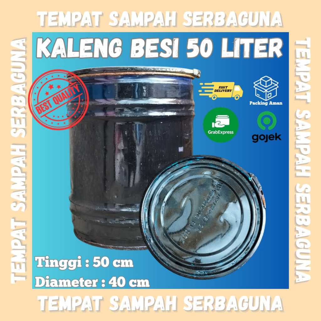 TONG Sampah Kaleng Besi 50 Liter Bekas