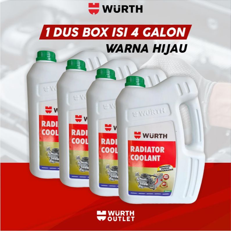 Berkahsspeed Wurth Air Radiator Coolant 1 Box Dus 5 Liter Isi 4 Galon Cairan Pendingin Mesin Mobil &