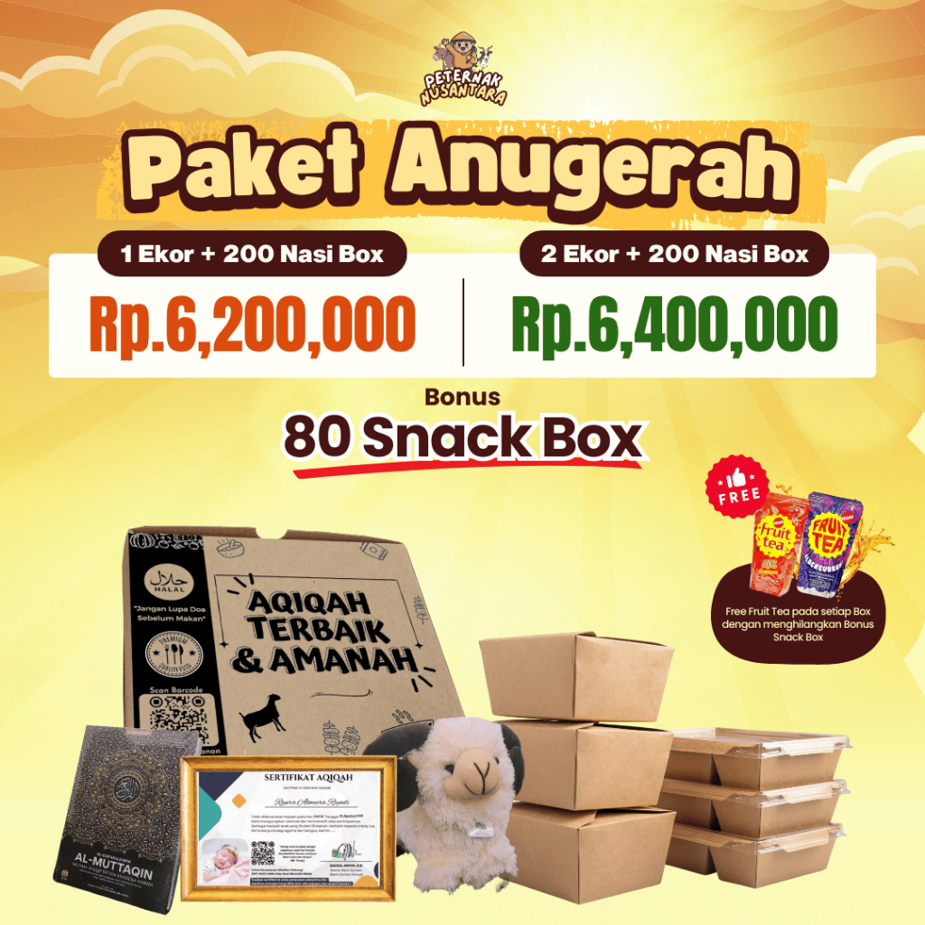 

Paket Aqiqah Bonus Snack Box - Paket Anugerah