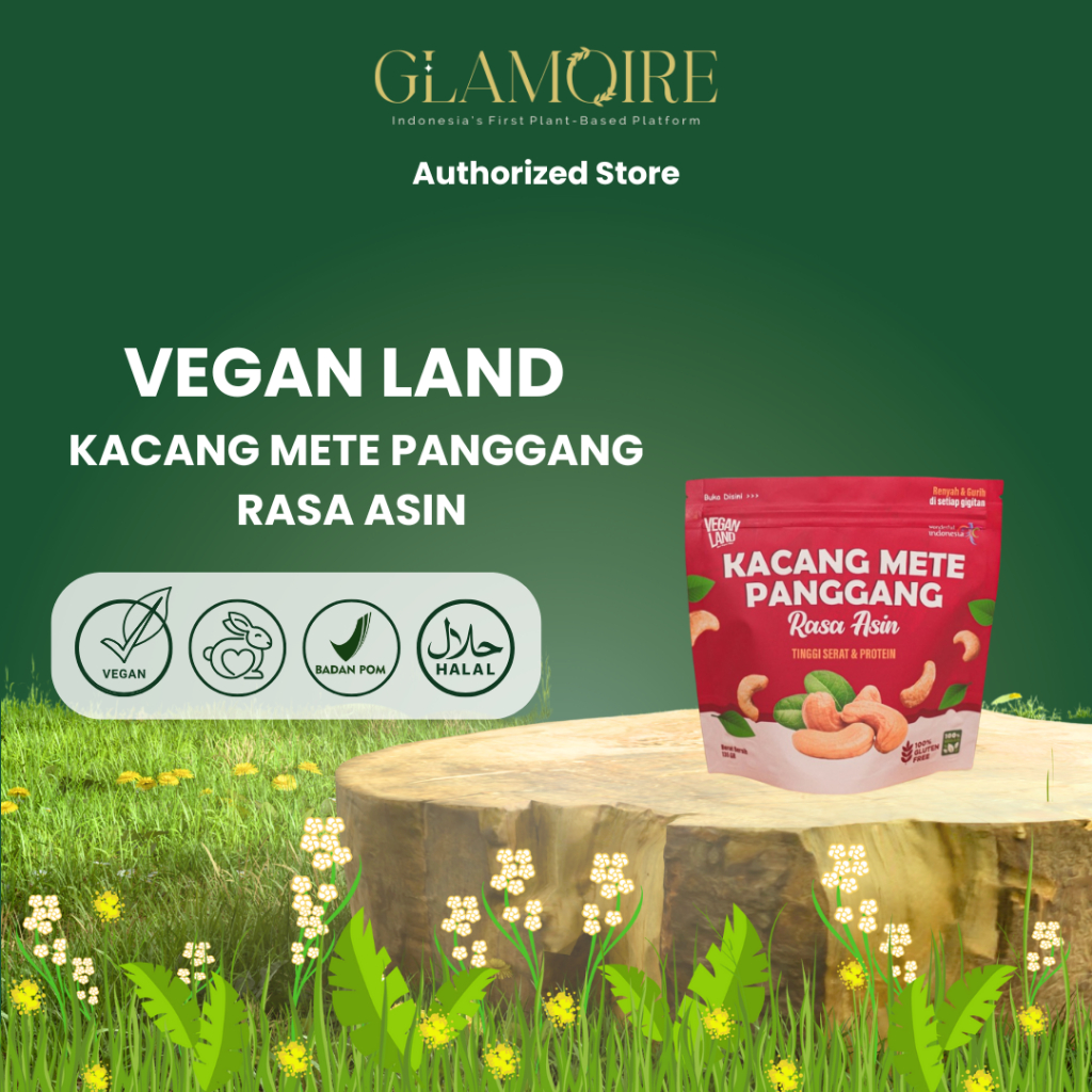 

GLAMOIRE - [VEGAN] ROASTED CASHEW 135 GR | KACANG METE PANGGANG 135 GRAM | SALTED EDITION - VEGAN LAND