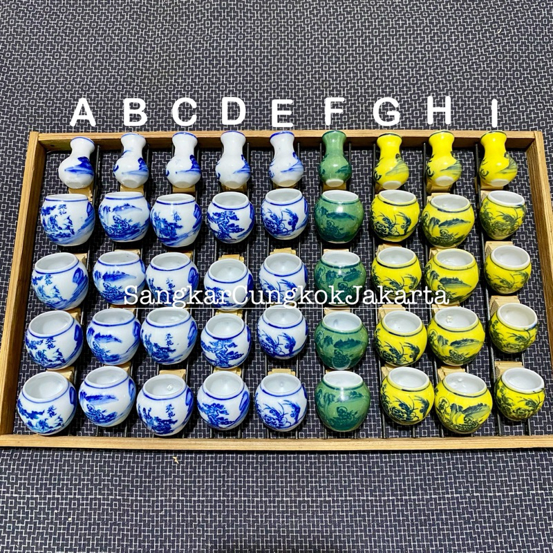 Cepuk Keramik Tempat Pakan Minum Burung Ori Vietnam Set 5pcs