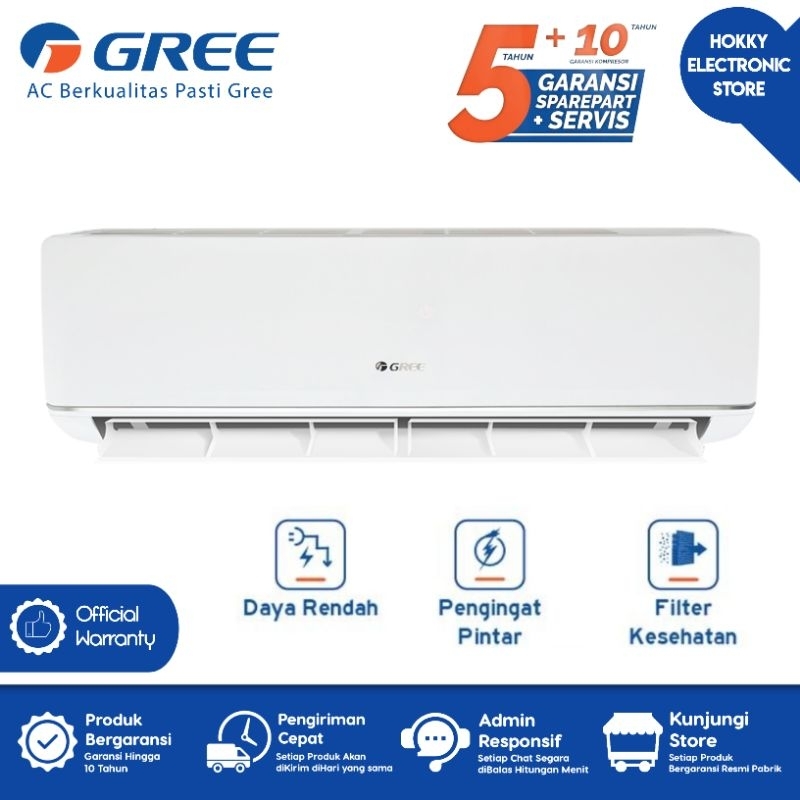 GREE GWC-09C3E AC Gree 1 Pk Low watt + Paket Pasang AC 1 Pk Low Watt Gree 09C3E 690 Watt R32 Garansi