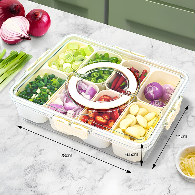 Kotak penyimpanan makanan segar kulkas dengan tutup tertutup rak penyimpanan portabel rak penyimpana