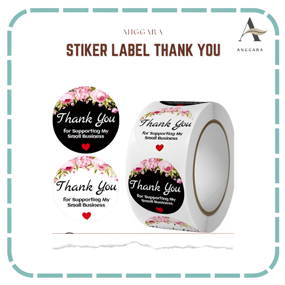 

Stiker Label Roll Thank You Isi 500 pcs Stiker Bulat Terima Kasih Kemasan Makanan Aesthetic Elegan