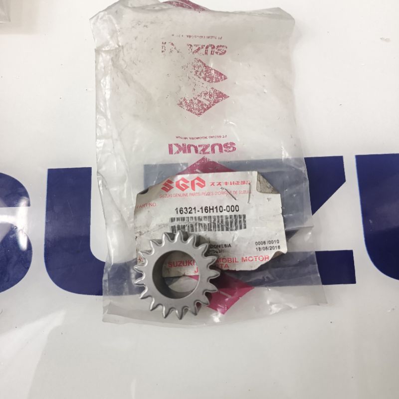 GEAR KECIL GIGI PRIMARY POMPA OLI SUZUKI SHOGUN FL 125 ORIGINAL SGP 16321-16H10-000
