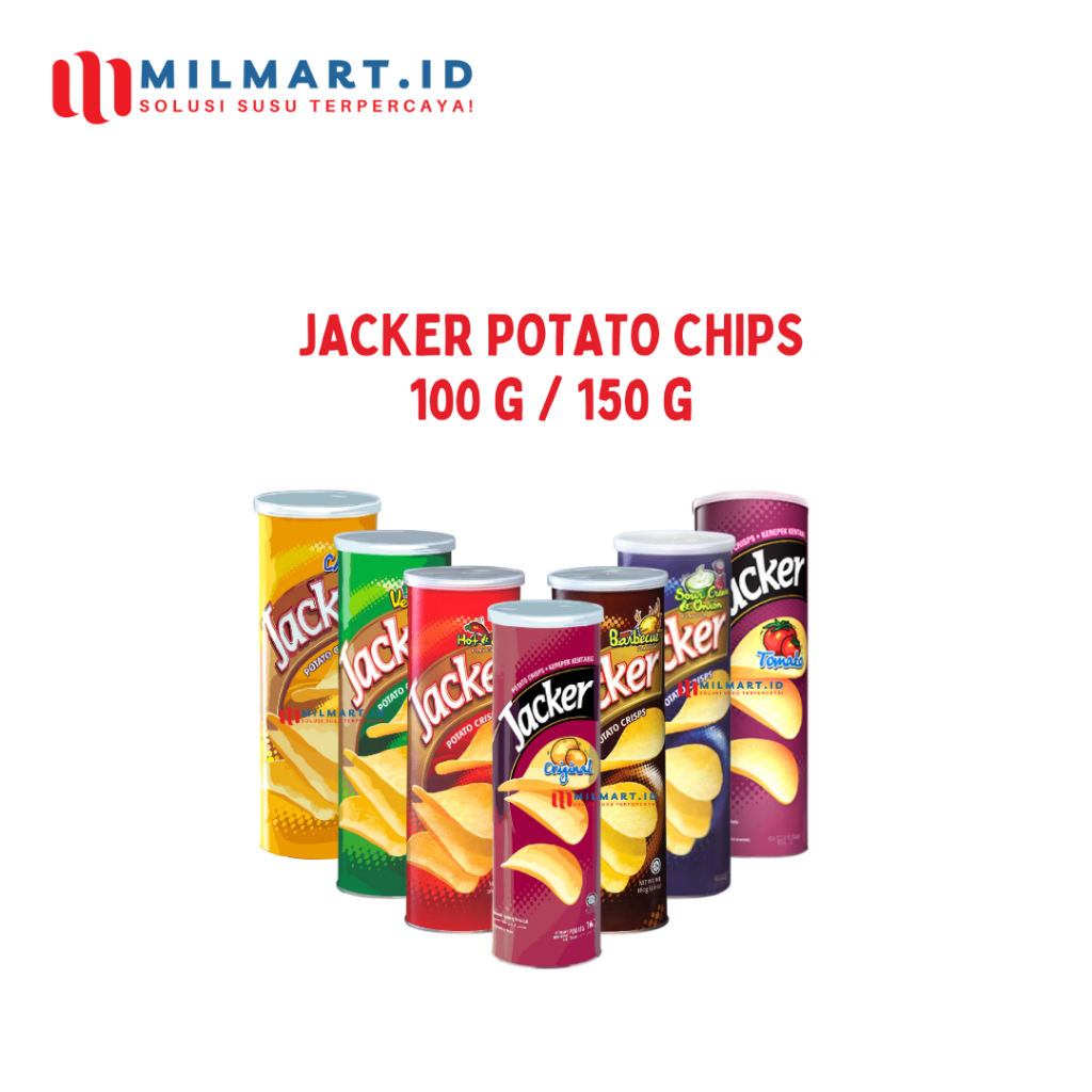 

JACKER POTATO CHIPS RASA SOUR CREAM/BARBECUE/HOT&SPICY/VEGETABLE/CHEESE KERIPIK KENTANG