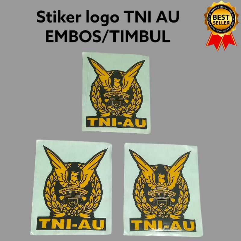 stiker embos timbul logo TNI AU, stiker logo TNI AU