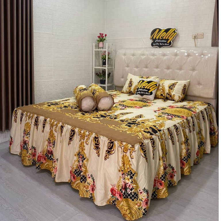 SEPEREI RUMBAI MOTIF SULTAN RAMONA/ SPREI HOMEMADE UKURAN 160X200X40, 160X200X60, 180X200X40, DAN 18