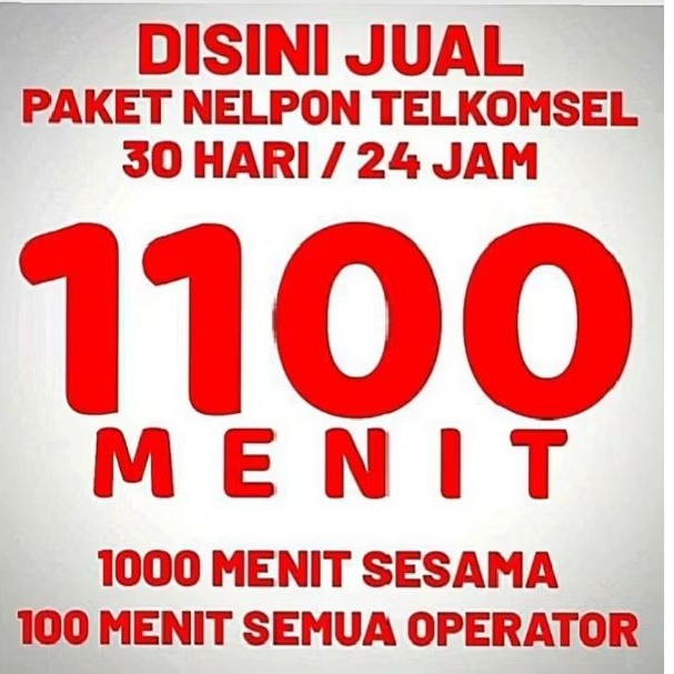 PAKET NELPON TELKOMSEL (1100 Menit)