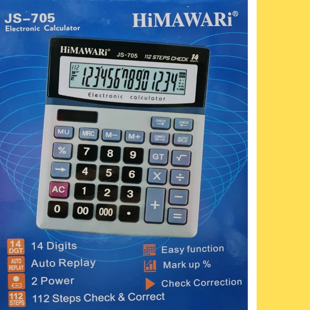 

Kalkulator Himawari 14 Digits JS-705 / Electronic Calculator 14 Digits / Kalkulator