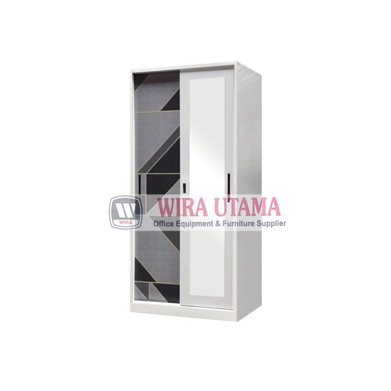 Lemari Pakaian Besi Sliding / Lemari Pakaian Plat Dorong / Lemari Pakaian Besi Pintu Dorong / Lemari