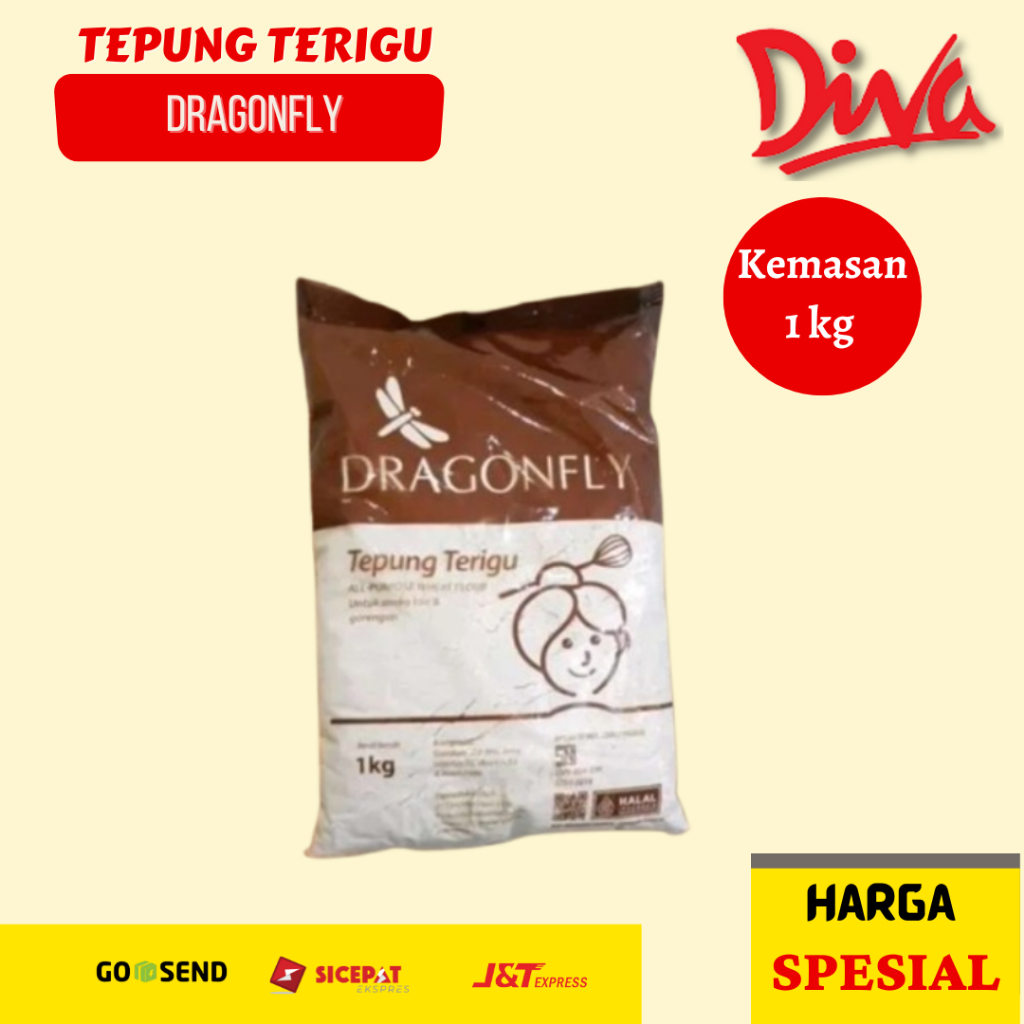 

Tepung Terigu Dragonfly 1kg | Tepung Kemasan 1kg