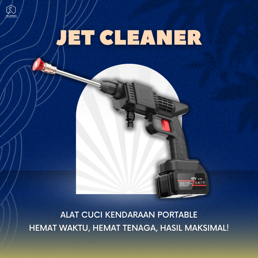Mesin Cuci Mobil Motor 199V 100Bar Portable Jet Cleaner ECOSEN Tanpa Kabel Semprotan Air Tekanan Tin