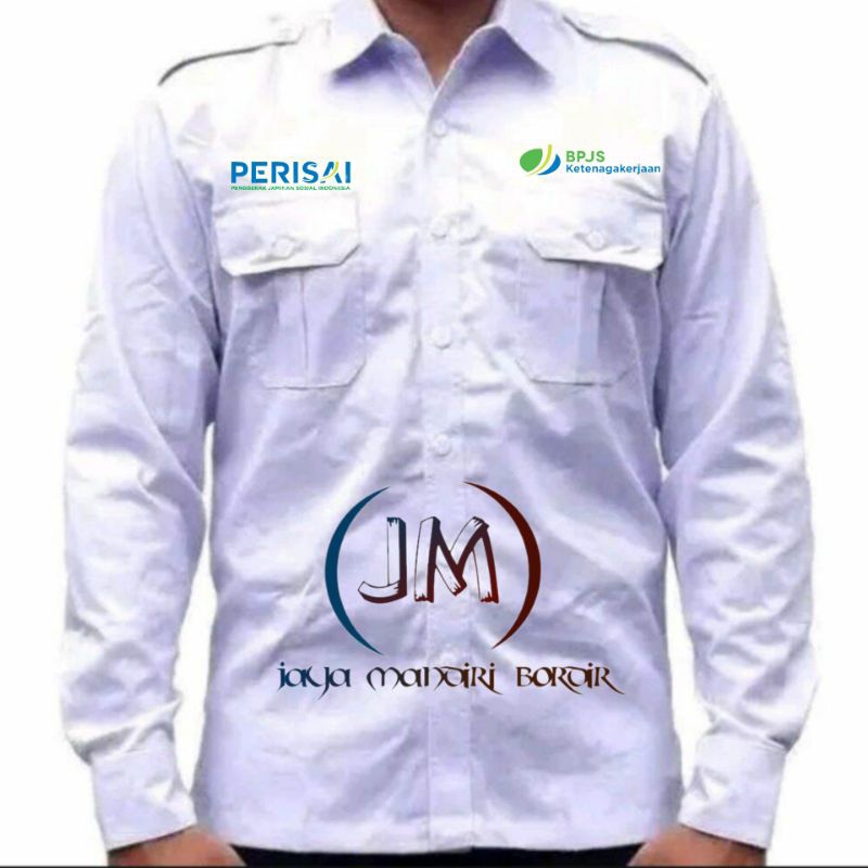 KEMEJA PERISA.I BORDIR || KEMEJA BPJS KETENAGAKERJAAN BORDIR || SERAGAM PERISA.I BORDIR || SERAGAM B