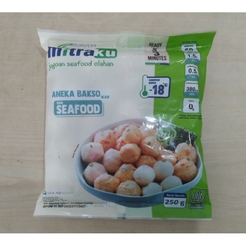 

Mitraku Bakso ikan rasa seafood 250gr