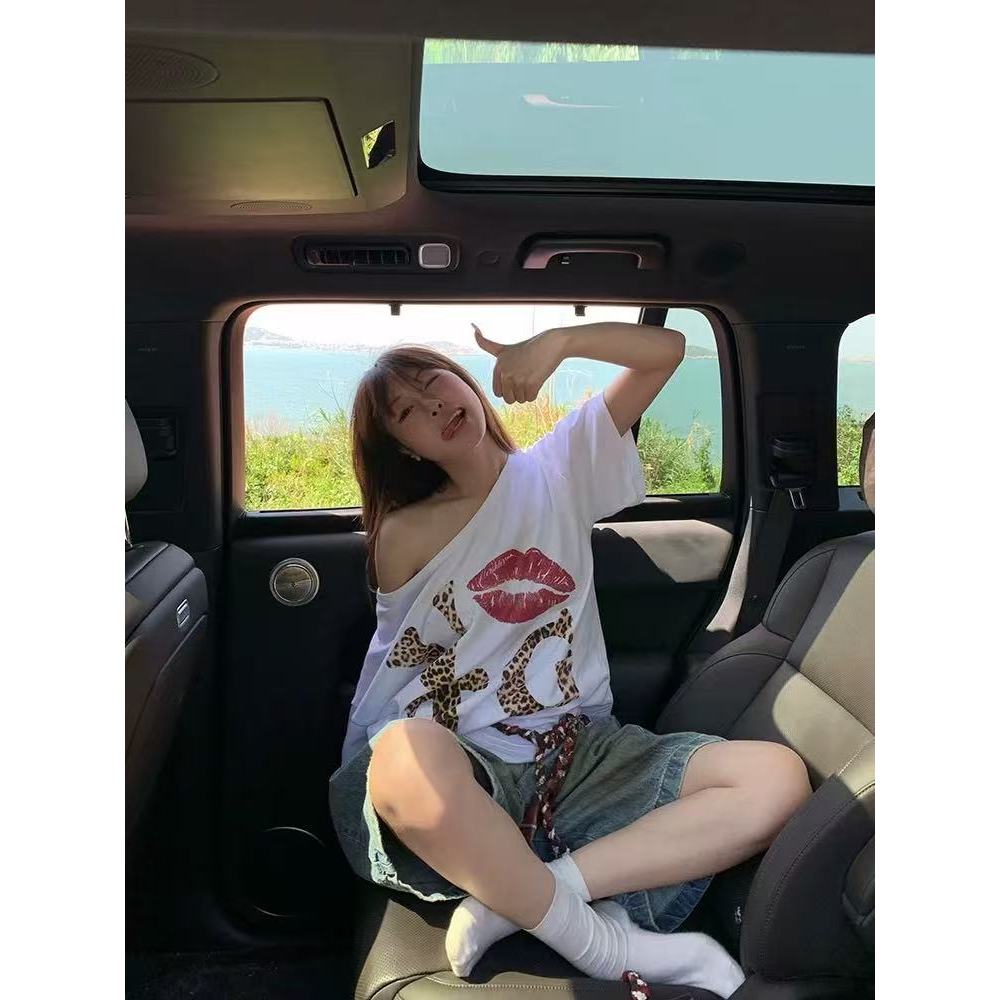 Richragonn love leopard crop top y2k baby tee retro streer vintage ahs style stockholm