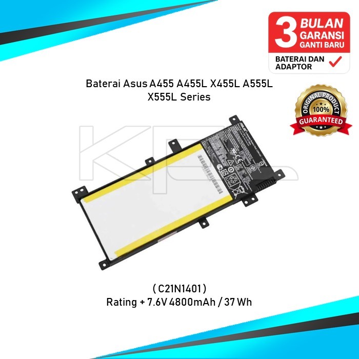 Baterai Battery Asus Original ASUS A455 X455 X455L X455LA A455L A455LD A455LN A455LJ A555 X555