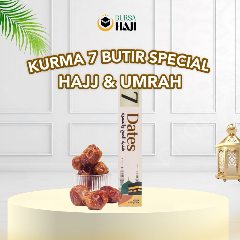 

Souvenir Snack Haji Umroh Oleh-Oleh Aneka Kurma 7 Butir Kemasan Spesial Haji Dan Umroh Ekslusif Gift Paket Hampers Sukari Ajwa