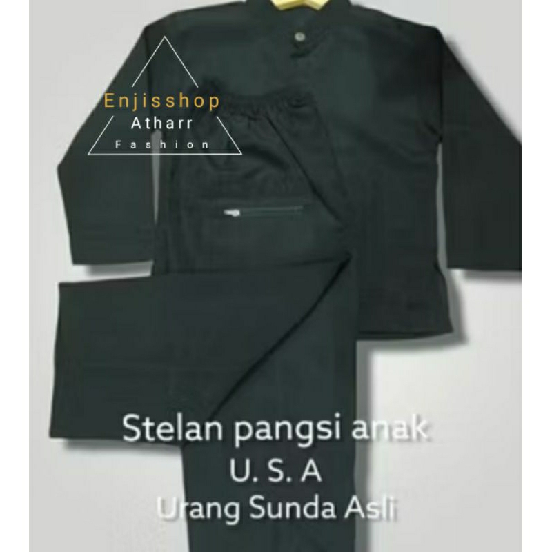 Baju setelan Pangsi Anak// Baju Adat Tradisional Anak// Baju Hitam anak// Baju Pencak silat Anak