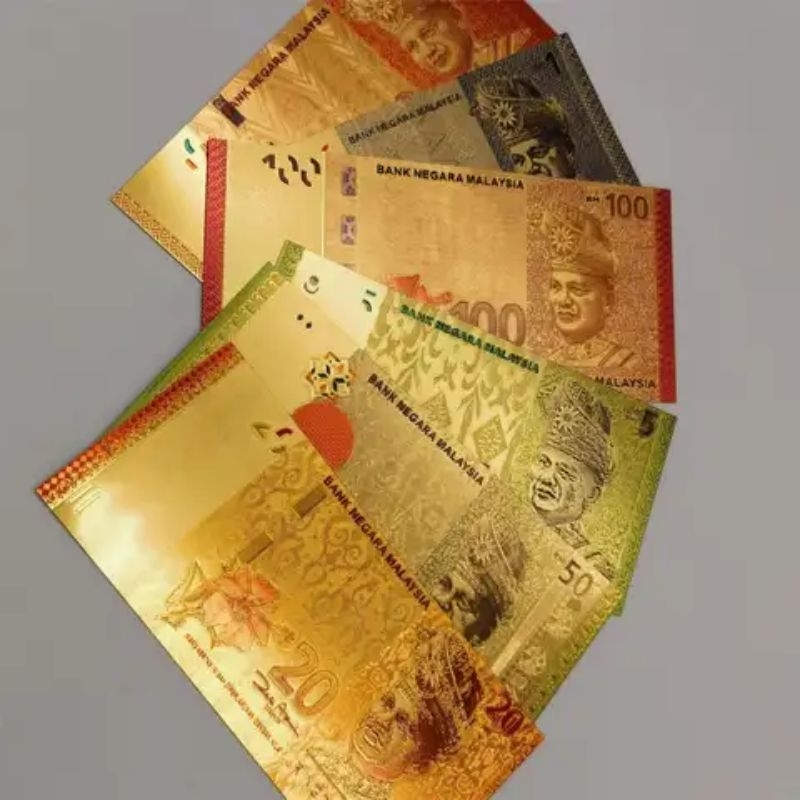 uang replika set malaysia gold foil