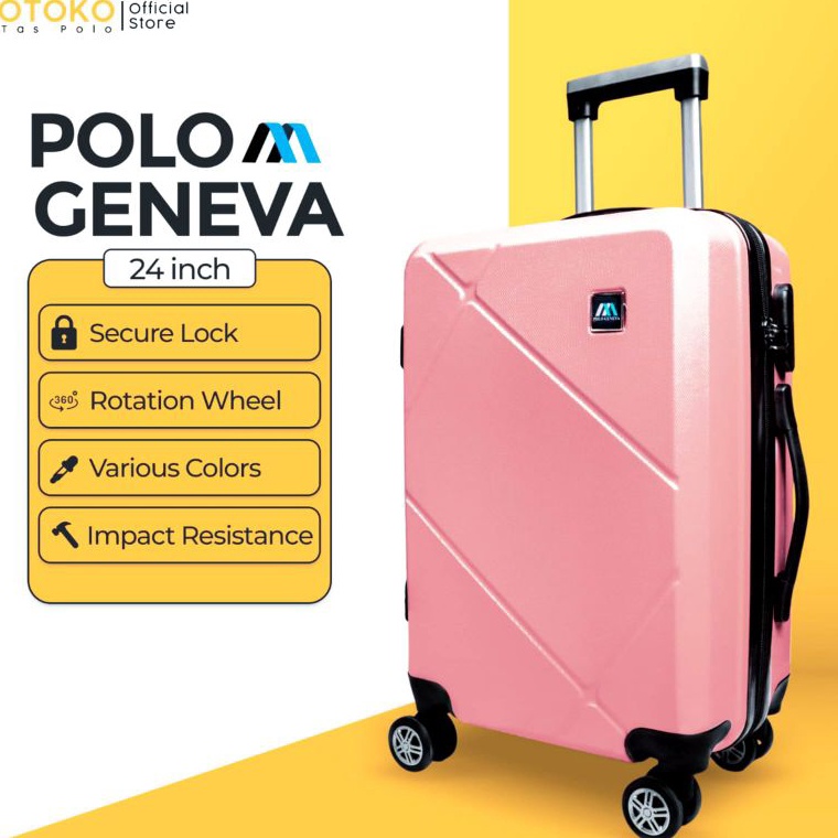 KODE N28C Koper 24 Inch Koper POLO Tidak Mudah Pecah Roda 4 Koper Jumbo