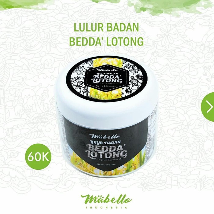 BPOM✔ MABELLO Lulur Bedda Lotong With SEA BUTTER 300 GRAM Original & Halal Lulur Rempah Cerah Perman