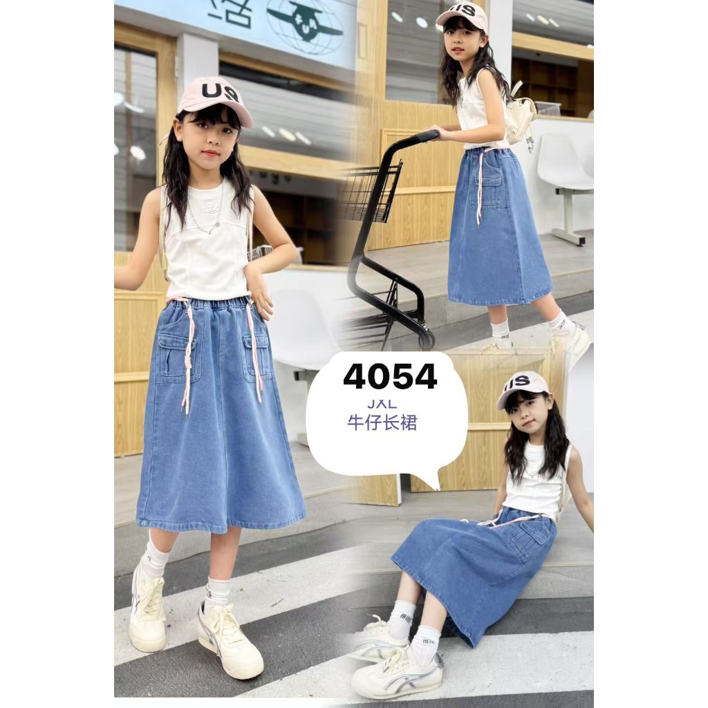 jeans rok 7/8 import anak cewek usia 5-12 tahun / rok jeans import 7/8 anak cewek / rok jeans import