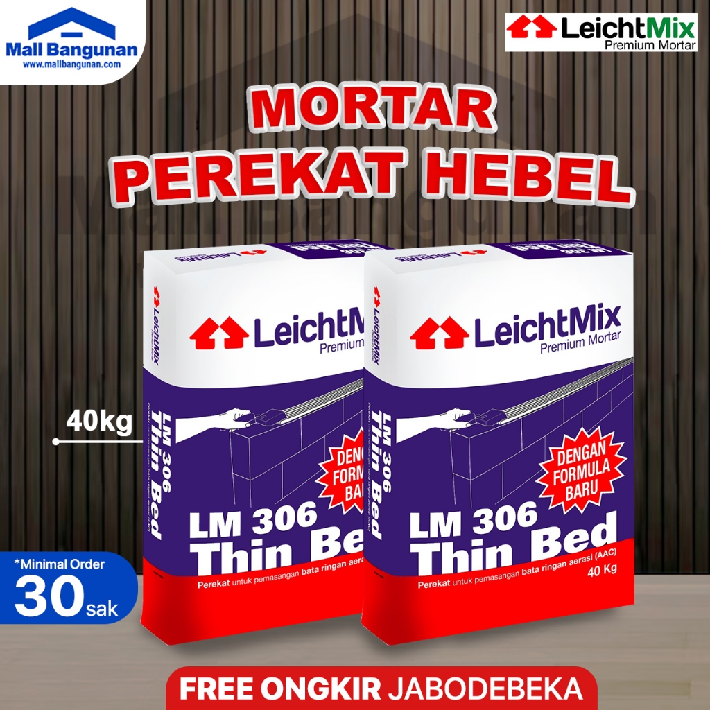 Mortar Semen Perekat Hebel 40kg - LEICHT MIX LM306