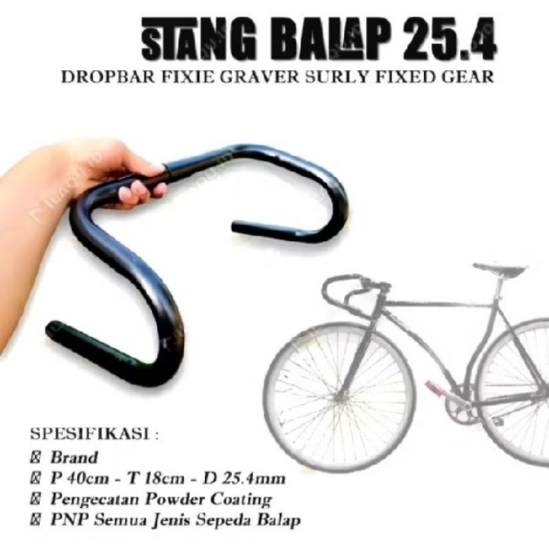 Stang Sepeda Fixie / Dropbar Fixie Standar Roadbike 25.4 Stang Sepeda Balap