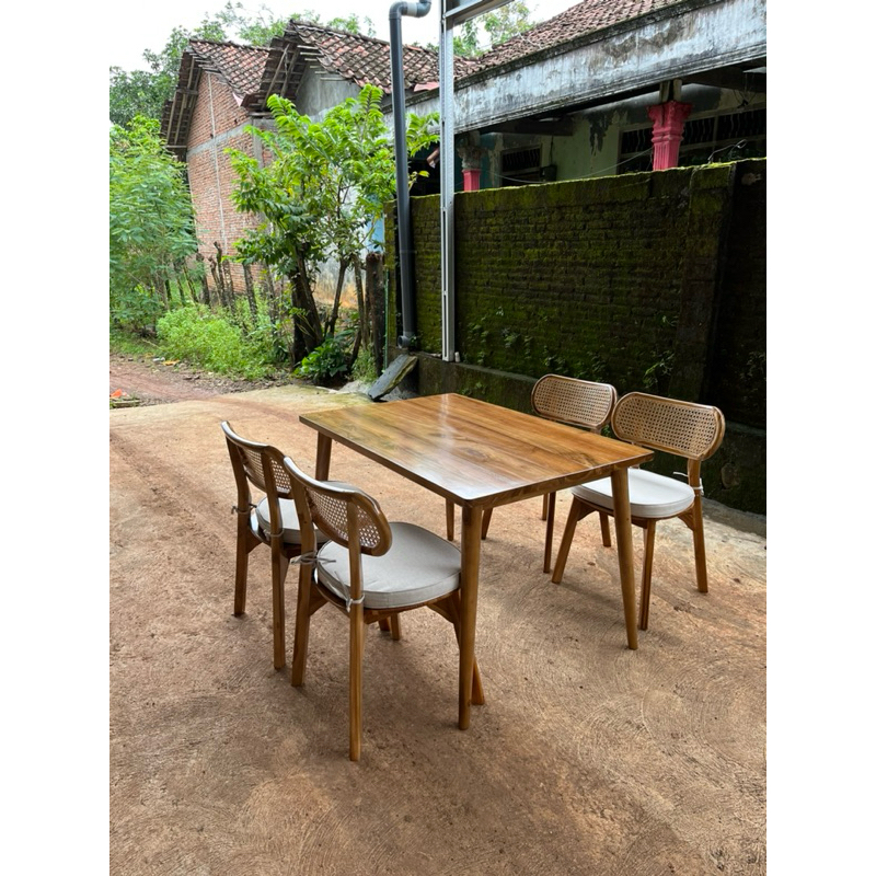 Set Meja Makan Kursi Cafe Makan Kacang Rotan | et meja makan kacang meja makan cafe meja cafe meja c