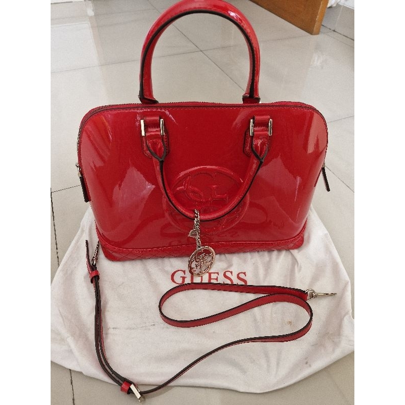 Preloved Tas Wanita Guess Bag Collection Original Warna Merah