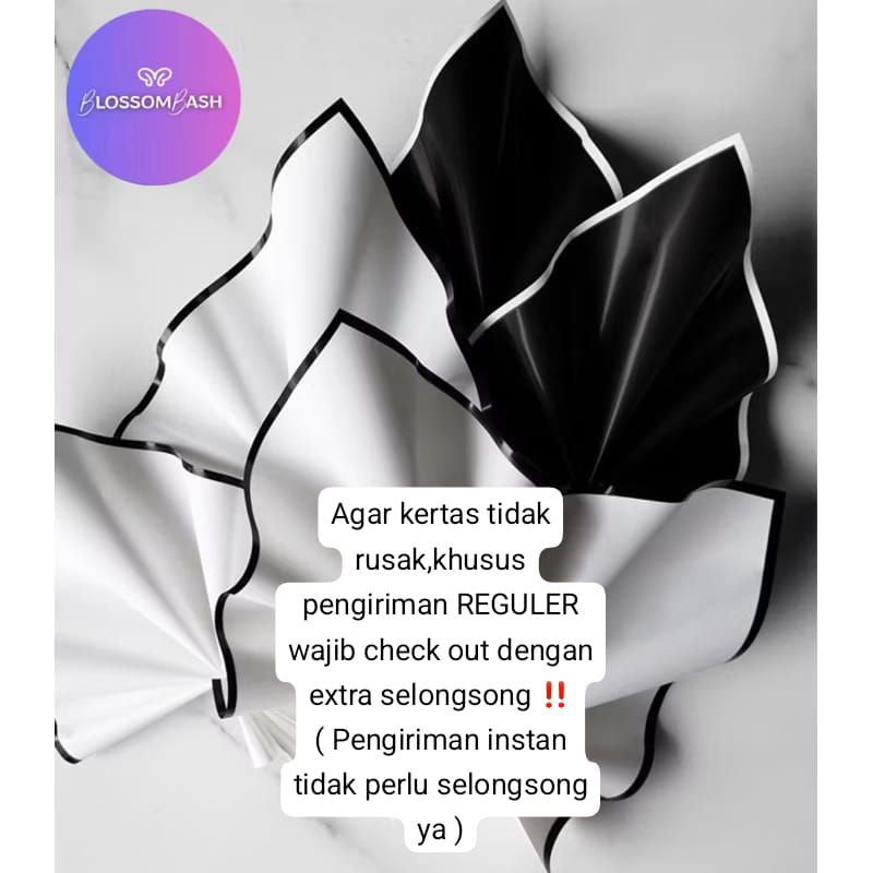 

[Per Pack] Monochrome Wrapping Paper / Kertas Buket Monokrom