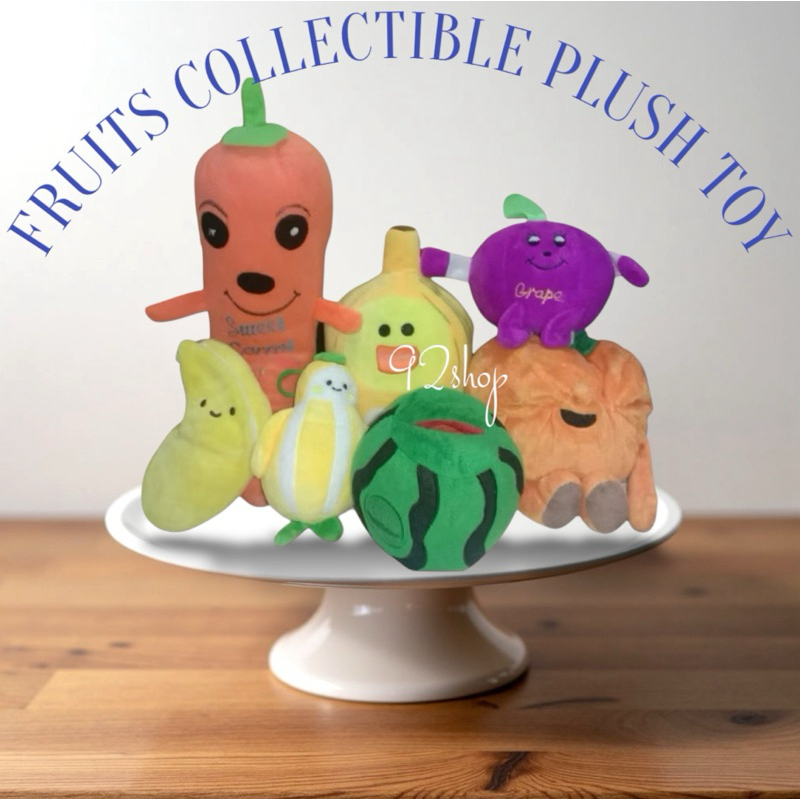 Boneka buah buahan impor | fruits collectible plush toy | mainan buah buahan | boneka karakter buah