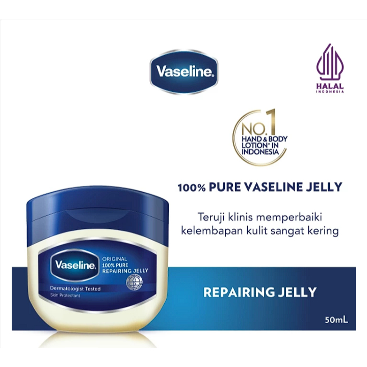 Vaseline Petroleum Jelly Original 50ml- Repairing Jelly / Vaseline Repairing Jelly