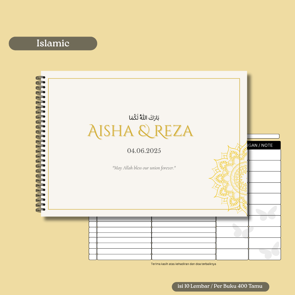 

Guest Book isi 400 nama,wedding book A4 soft cover