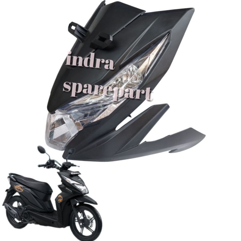 Full Set Tameng Body Depan Beat Street 2016 2017 2018 2019 Hitam Doff