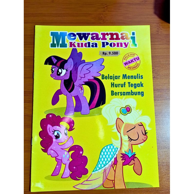 Buku Mewarnai Kuda Pony Belajar Menulis Huruf Tegak Bersambung Hvs