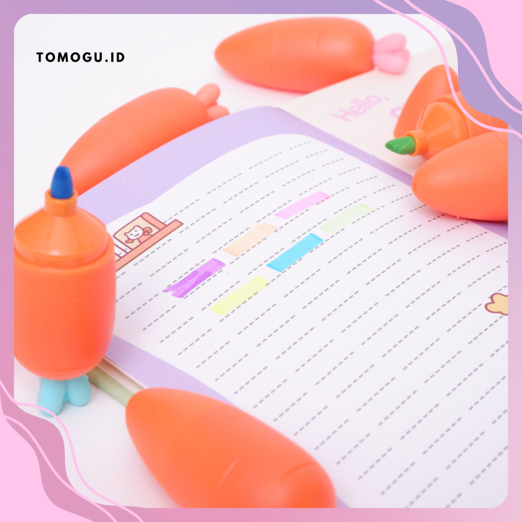

Highlighter Wortel Oren - Carot Lobak Marker Textlighter Lucu unik - pewarna tulisan